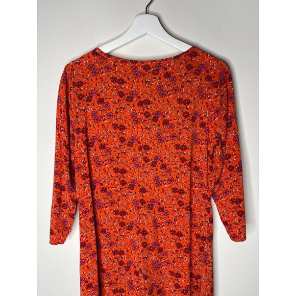 Old Navy Dress Womens Maternity Medium Floral Mini Boho Orange Pink Casual Work - Picture 9 of 12